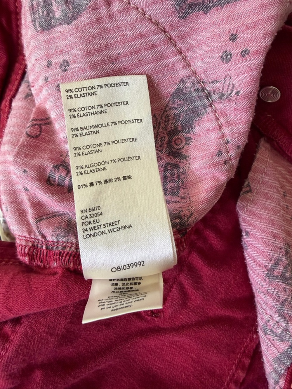 Pilcro Anthropologie Red High Rise Skinny Button Fly Jeans Size 28 - Picture 6 of 6